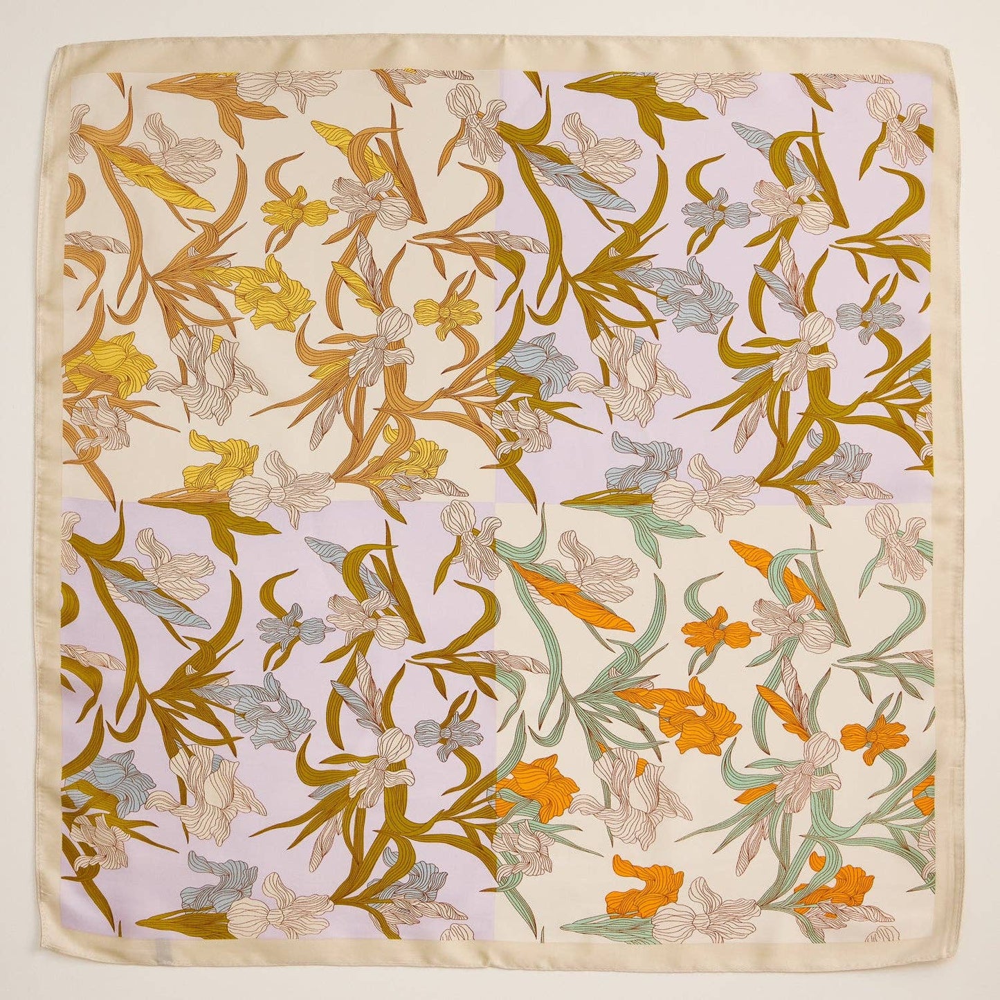 Floral Print Square Scarf: Lavender
