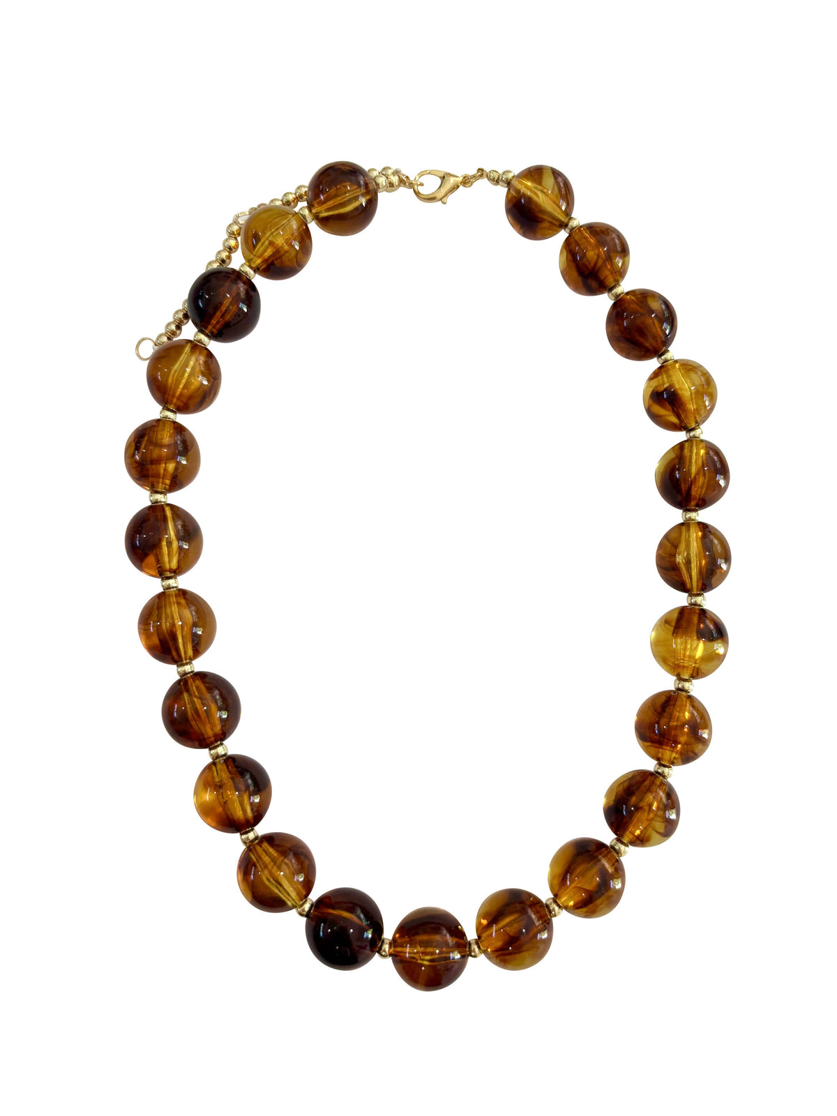 Avery Chunky Beaded Necklace- Tortoise