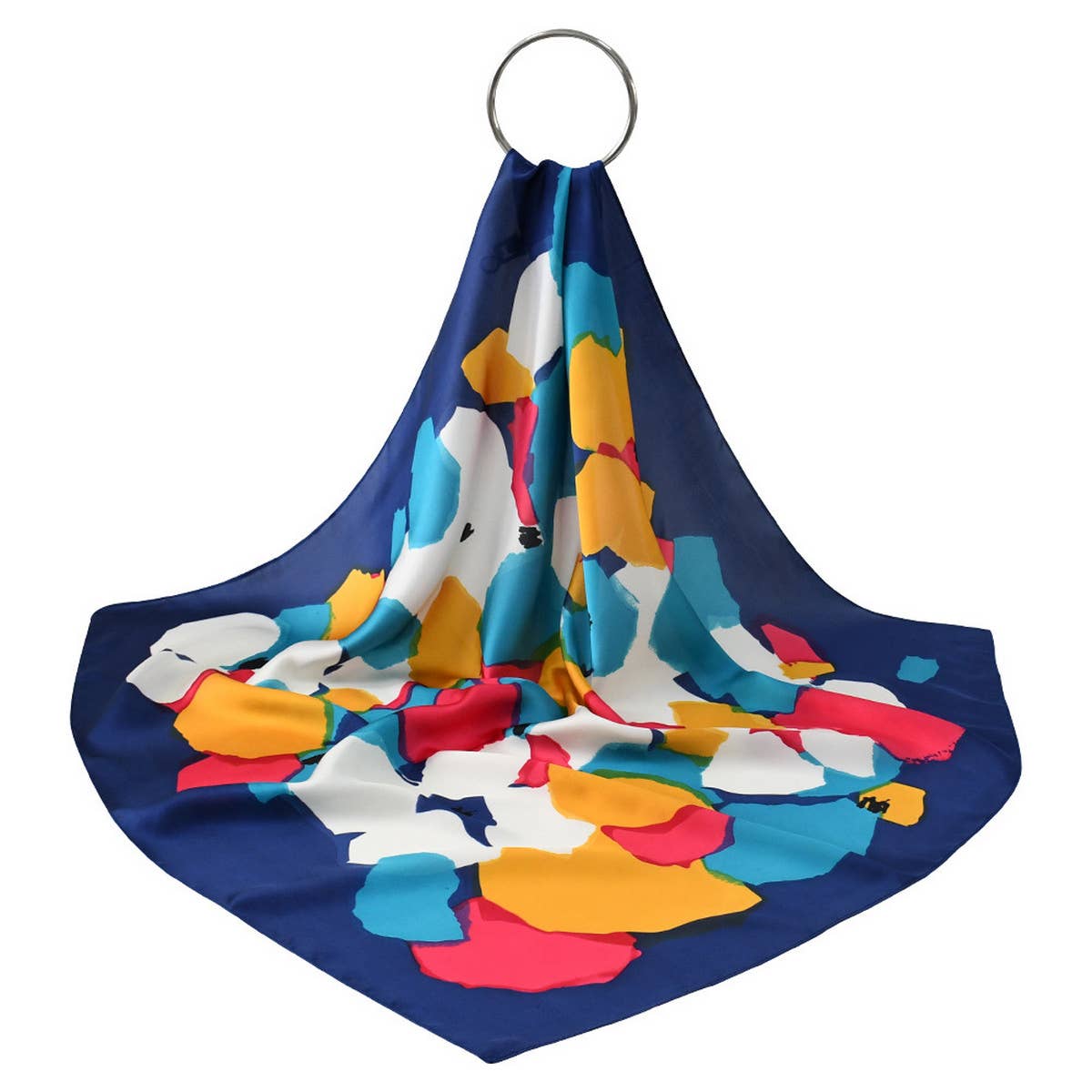 Polka Dot Satin Neck Scarf, Blue