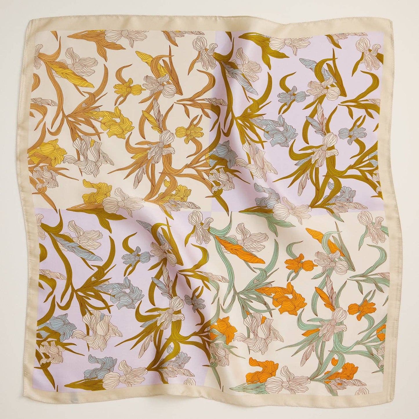 Floral Print Square Scarf: Lavender