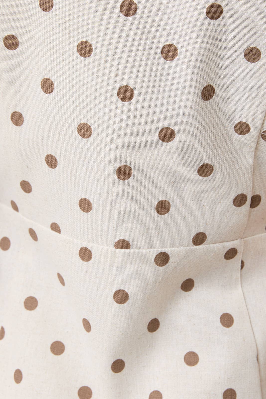 Sleeveless Button Down Vest, Oatmeal and Mocha Polka Dot