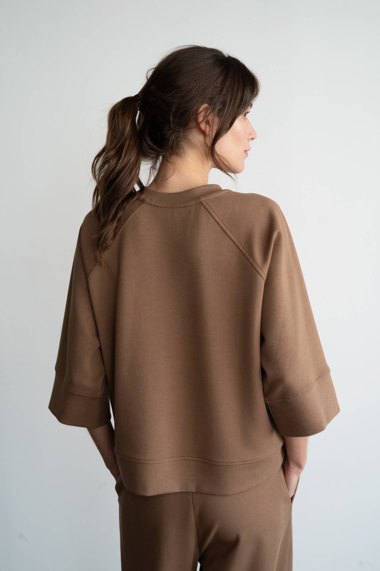 Raglan 3/4 Sleeve Pullover, Camel
