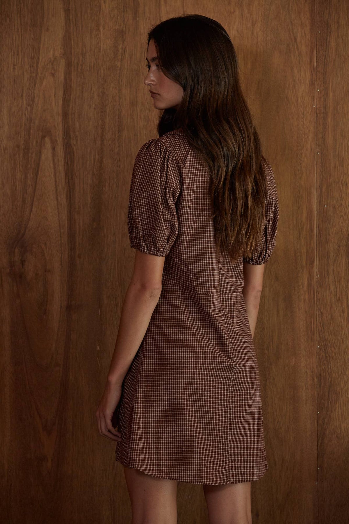Collar Plunged V-Neck Dress
