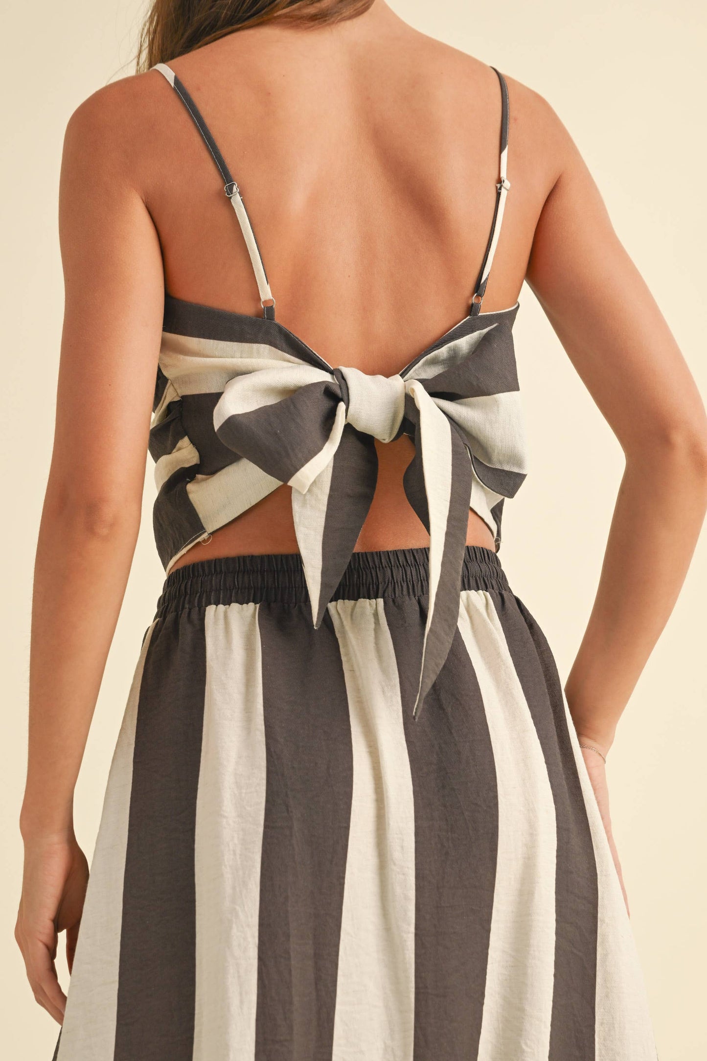 Wide-Stripe Top, Chocolate and White