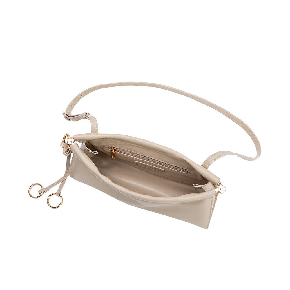 Amaya Leather Shoulder Bag,Bone