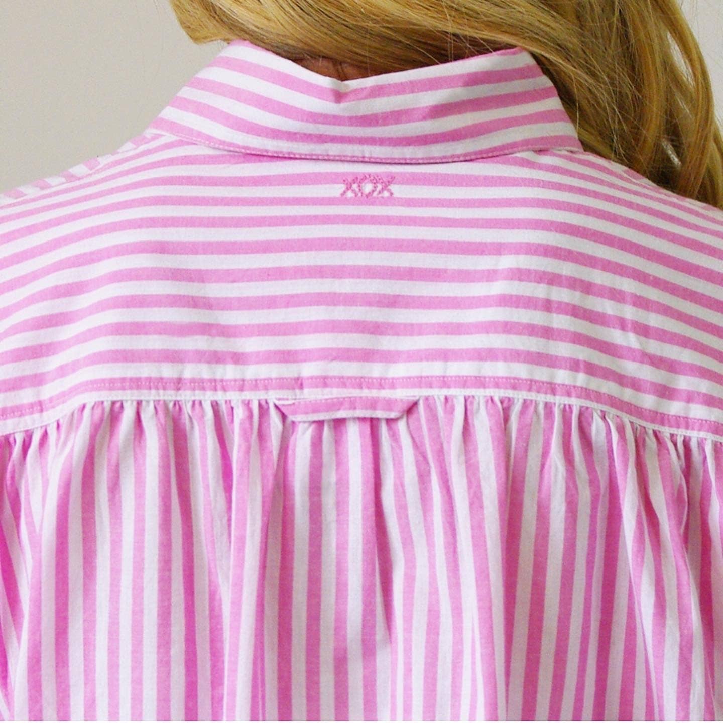 Riley Stripe Shirt, Pink and White