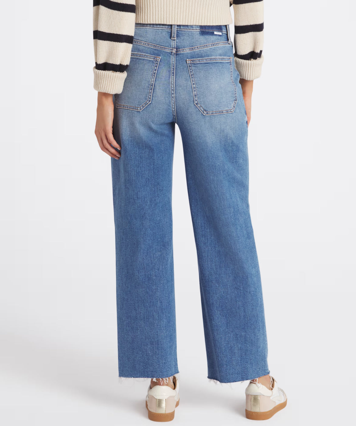 High Rise Wide, Straight Jeans, Medium