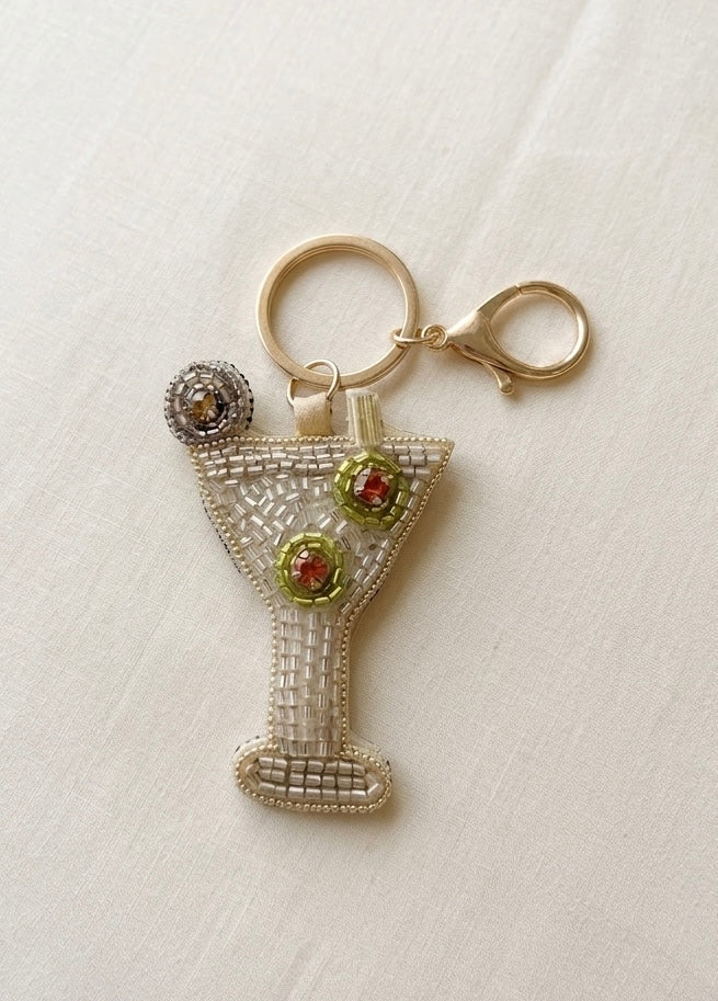 Martini Beaded Bag Charm