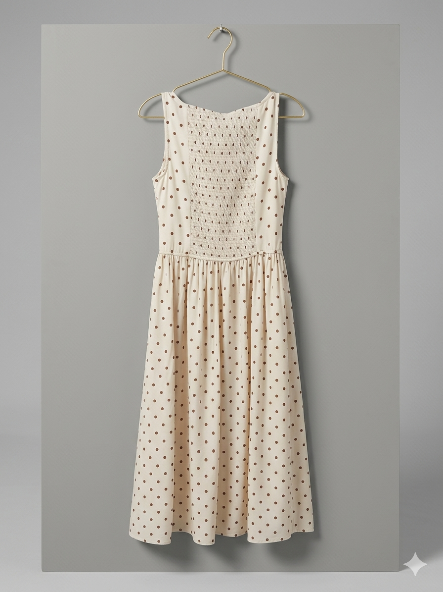 Polka Dot Dress, Natural