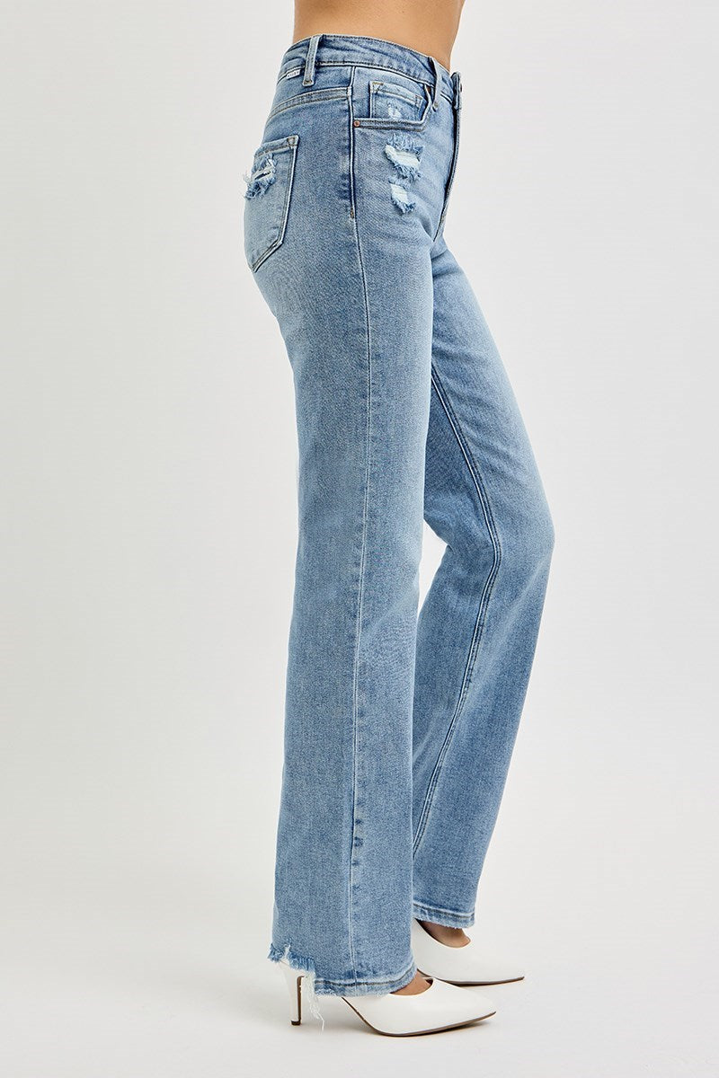 High Rise Straight Jeans, Medium