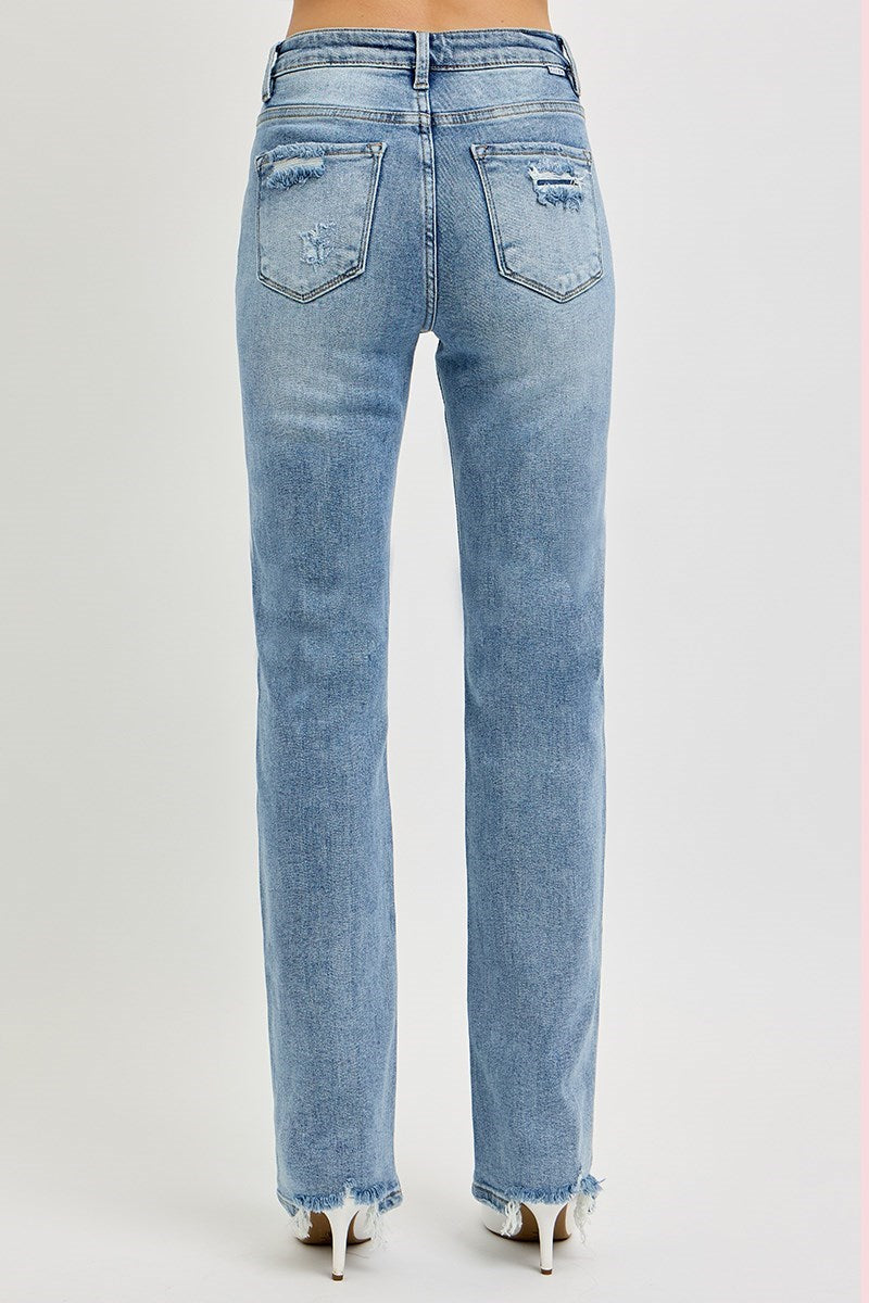 High Rise Straight Jeans, Medium