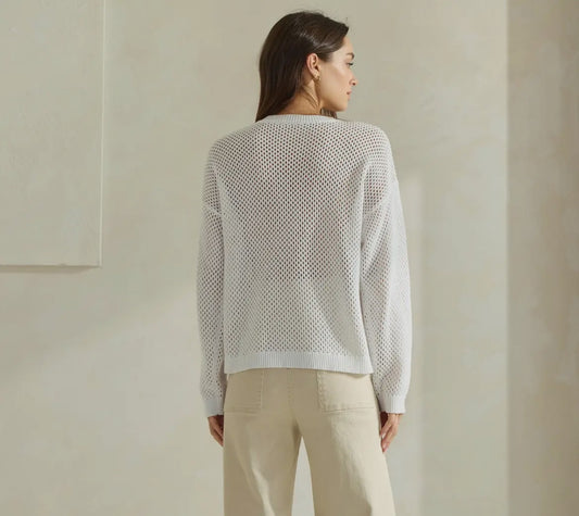 Beach Knit Sweater, White