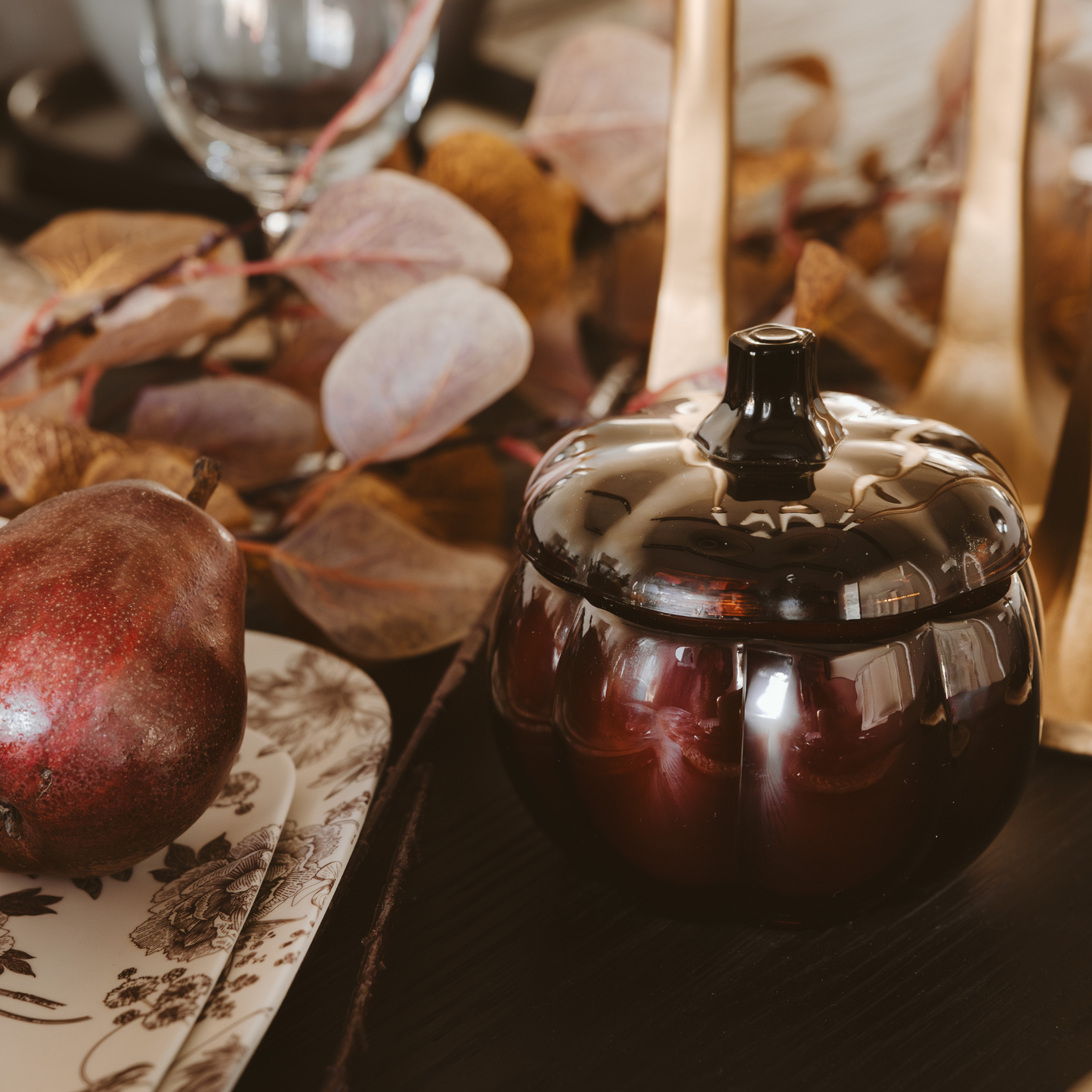Fall Candle, Pumpkin Jar, Brown