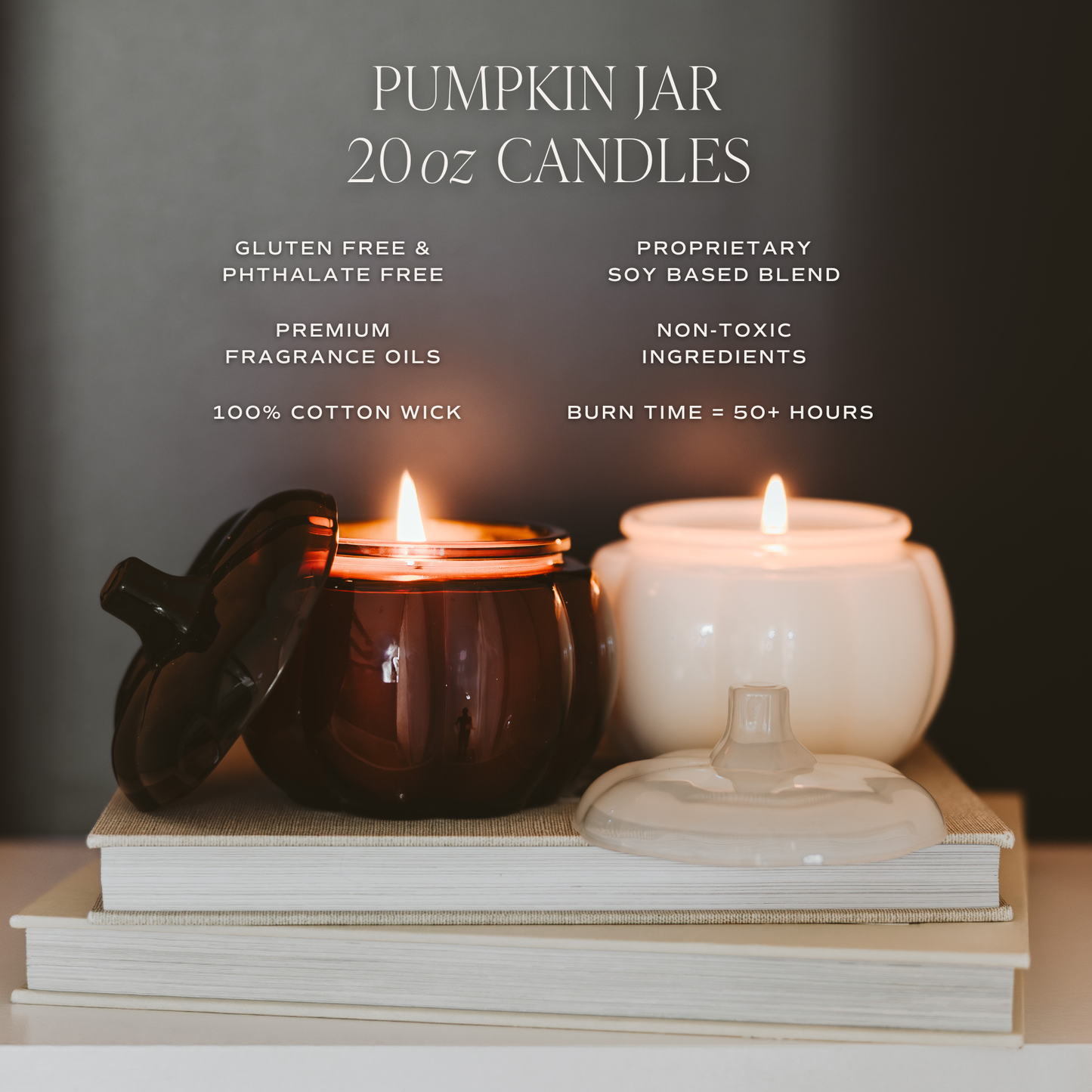 Warm and Cozy Candle, Pumpkin Jar, White