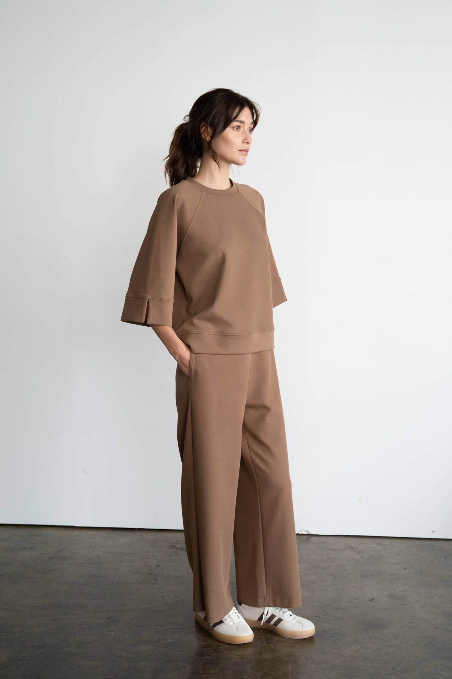 Wide Leg Soft Pants, Camel