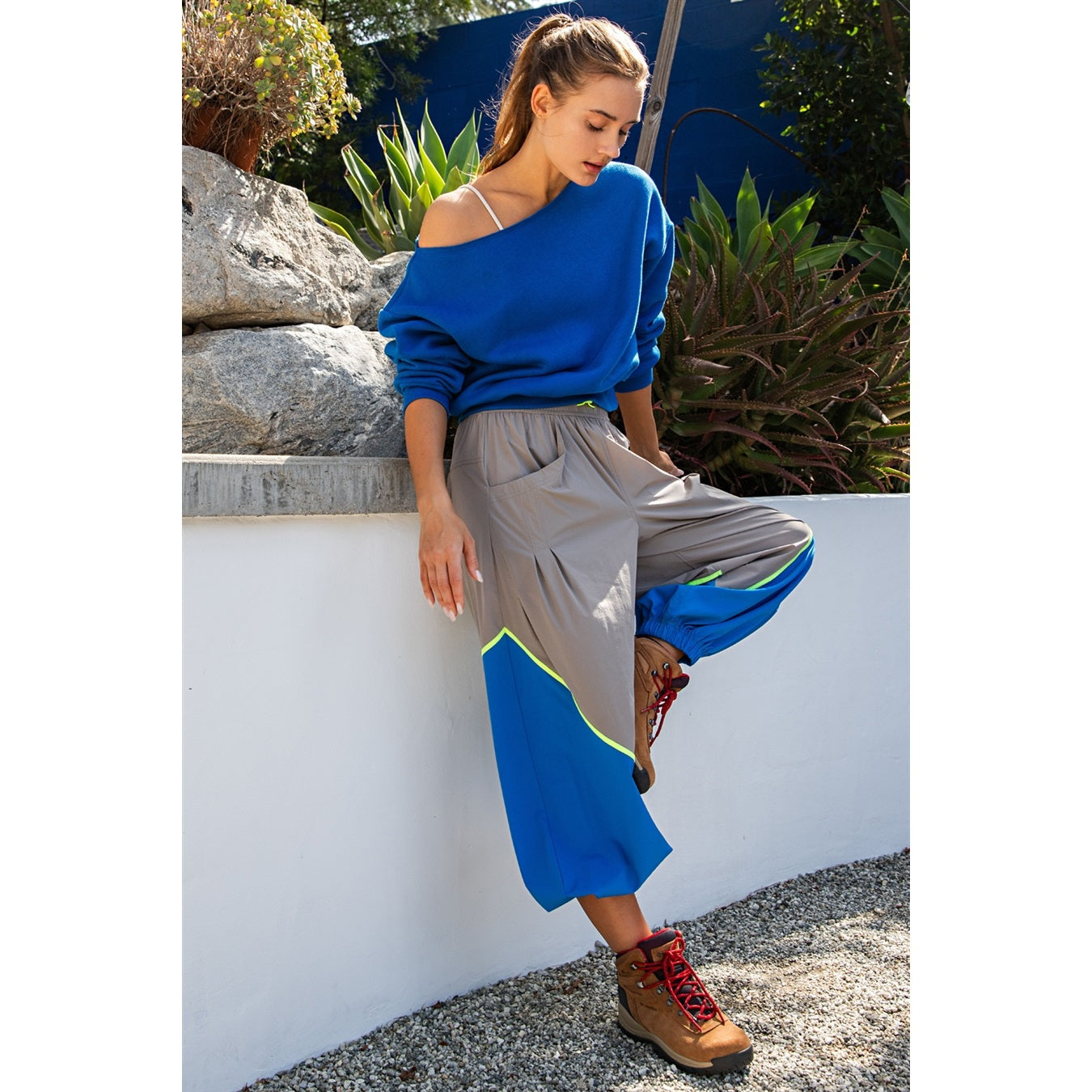 French Terry, Off The Shoulder, True Blue
