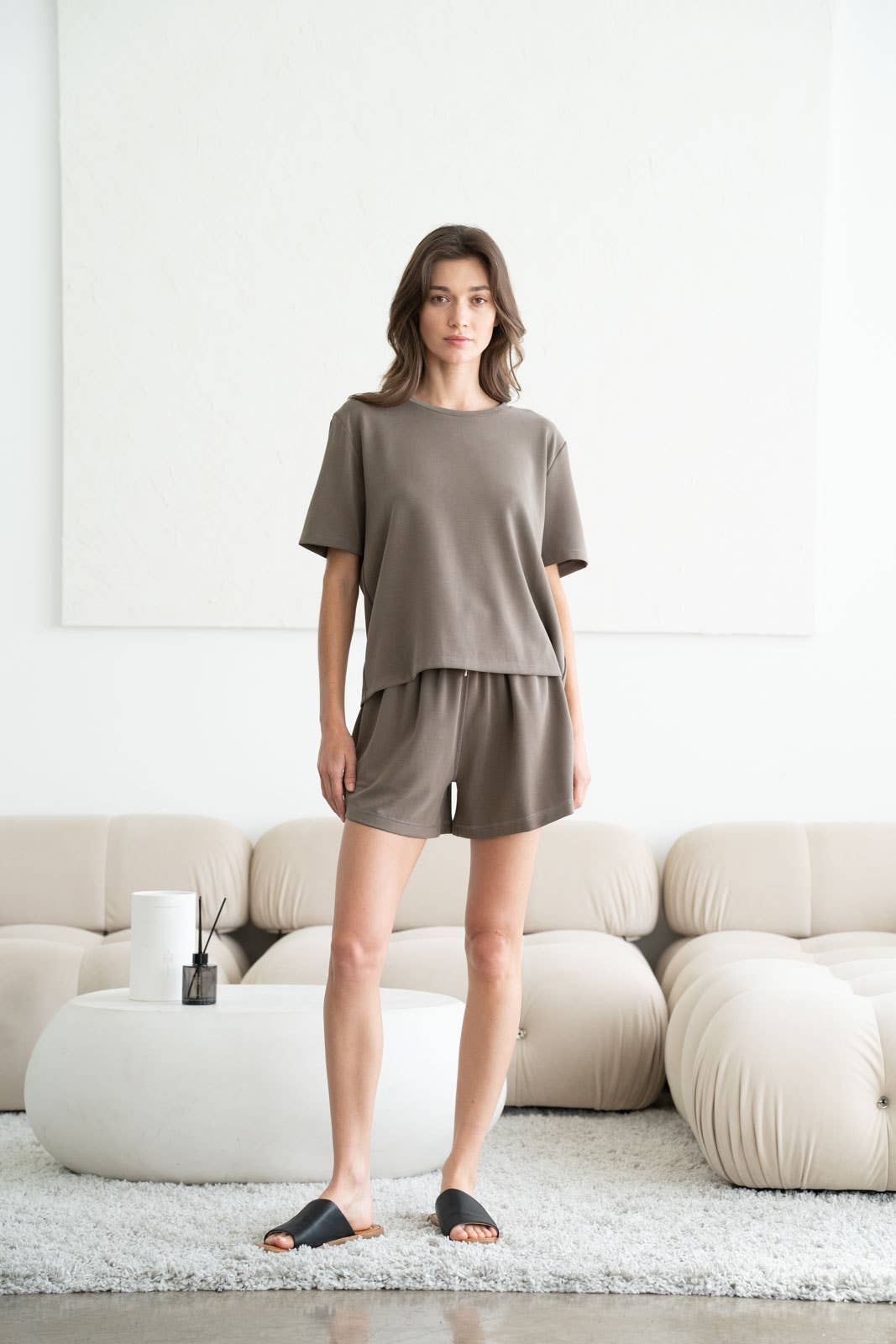 Lounge Crewneck Tee, Mocha