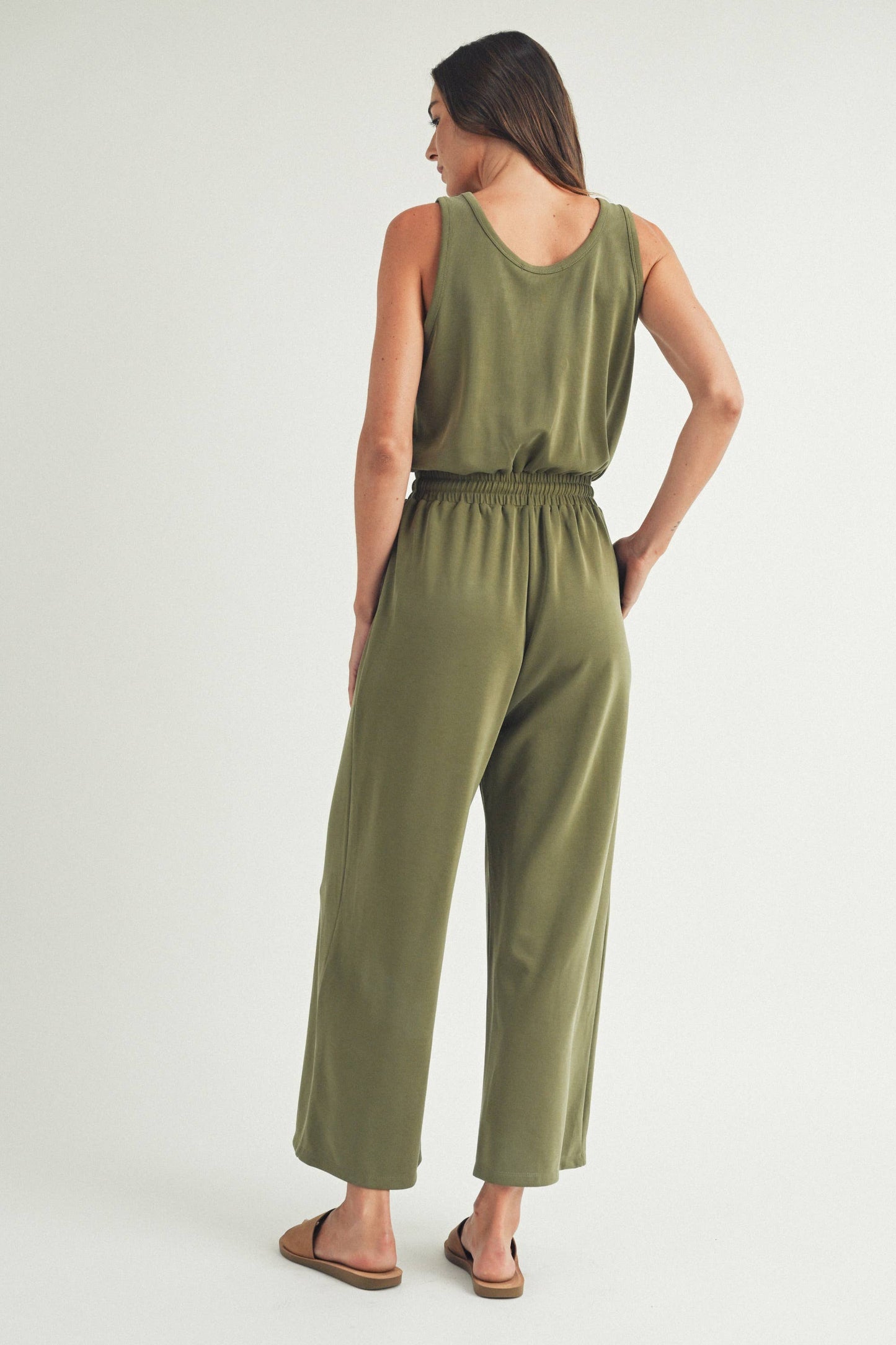 Easygoing Henley Jumpsuit, Olive