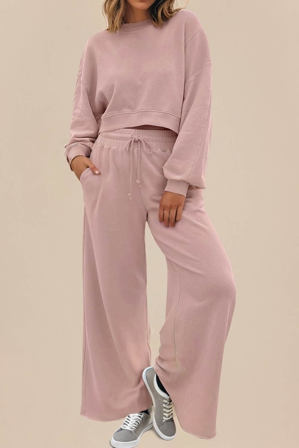 The Palm House Wide Leg Pant, Dusty Pink
