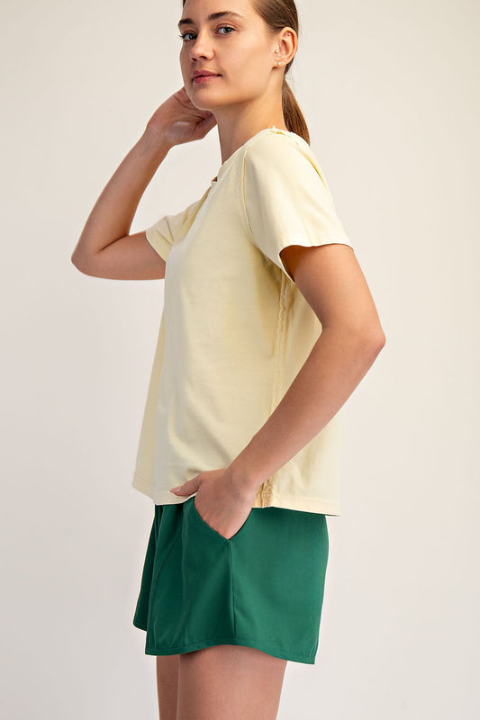 Washed Cotton Top, Lemon