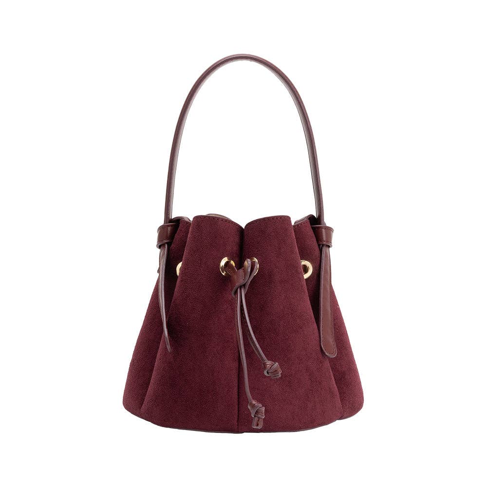 Laguna Mini Vegan Suede Top Handle Bag, Burgundy