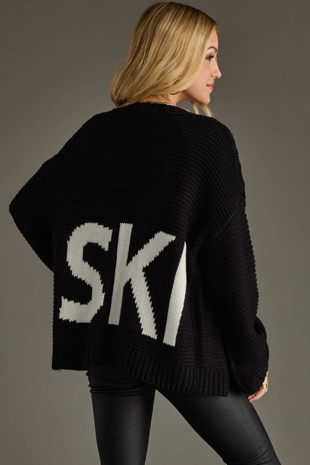 Black Ski Knit Cardigan
