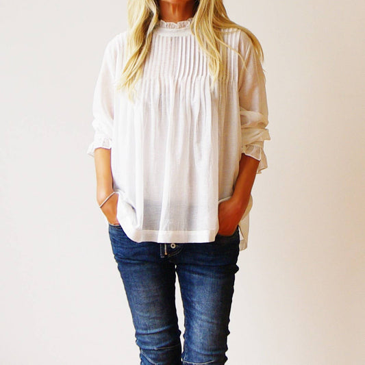 Morgan Button Back Top, Off-White