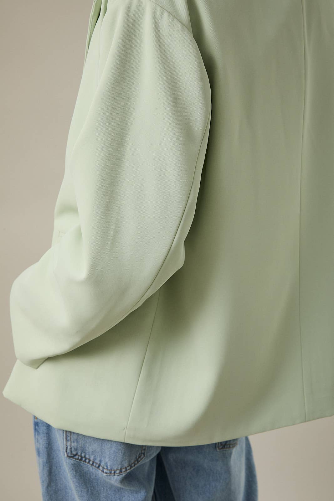 Oversized Blazer, Gingham Lined, Green