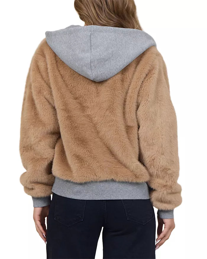 Fur & Fleece Combo Jacket - Vintage Havana