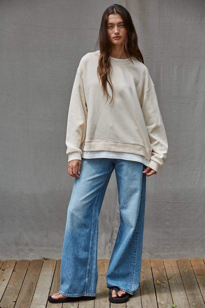 The Weekend Crew Neck Sweatshirt, Clay