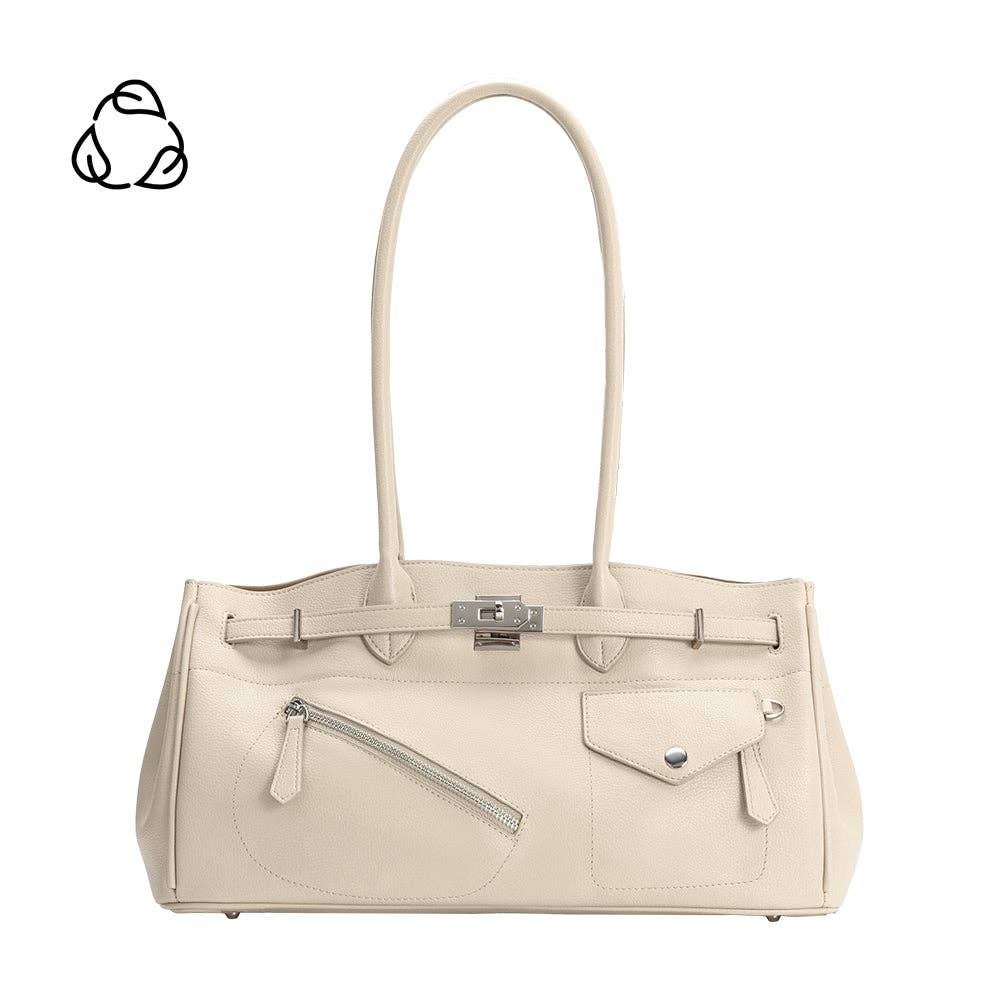 Rocky Vegan Leather Shoulder Bag, Ivory