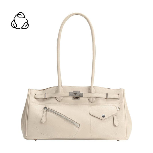 Rocky Vegan Leather Shoulder Bag, Ivory