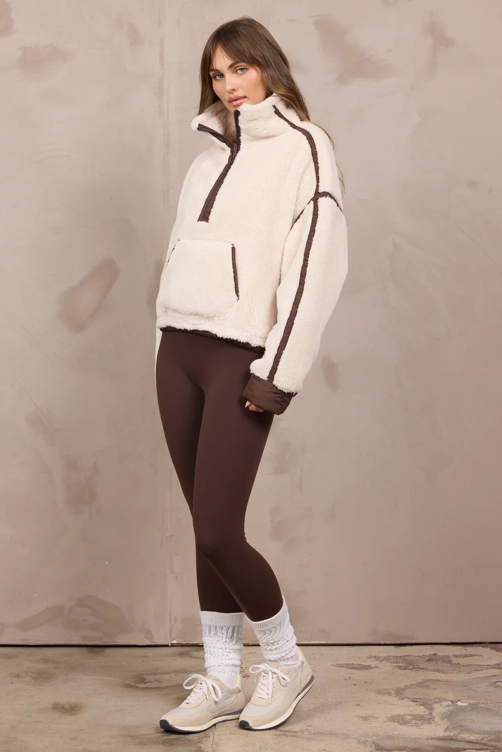 Sherpa Quarter Zip w/ Contrast Binding
