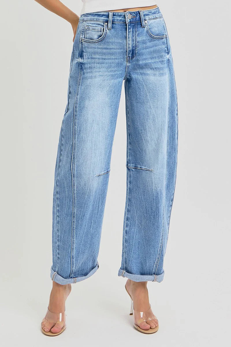 The Sutton Cuffed Barrel Jean