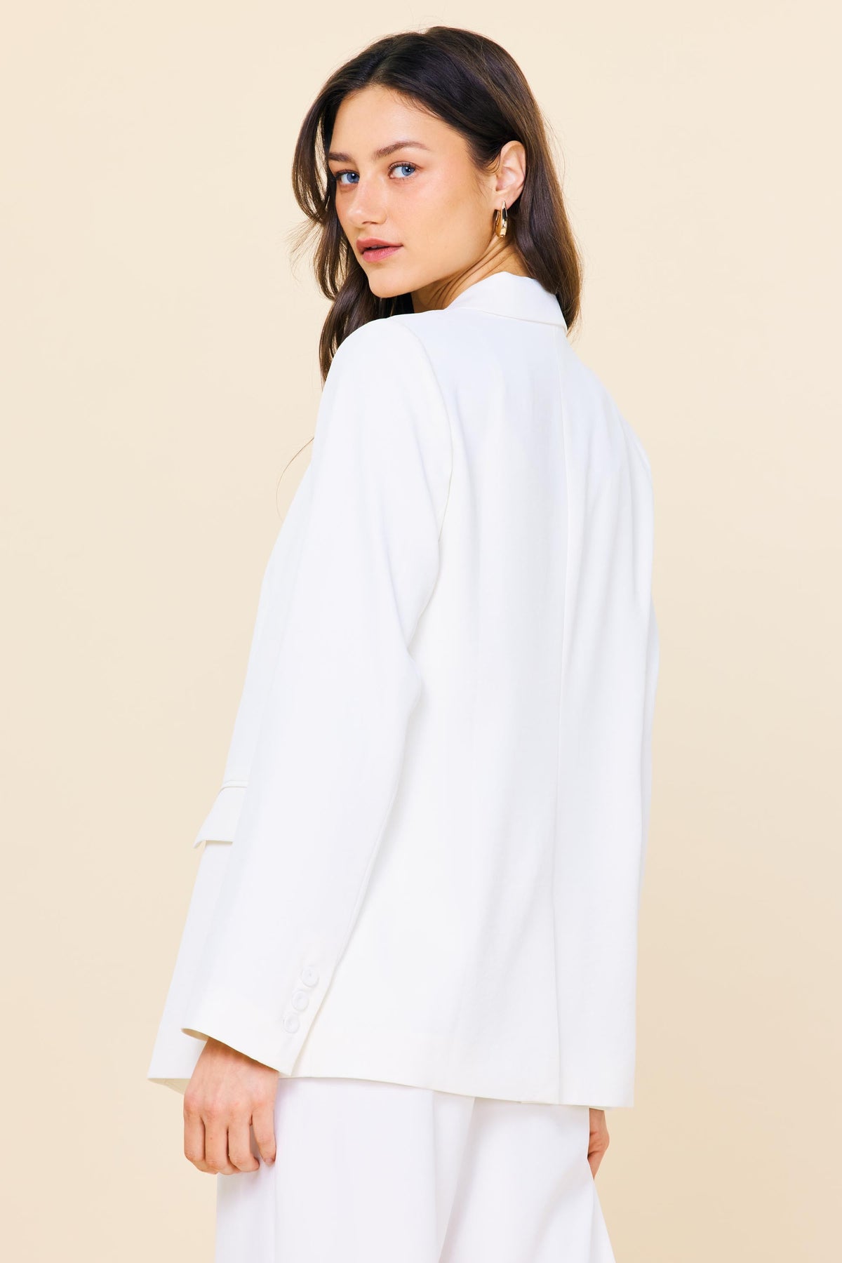Long Sleeve Blazer- Off White