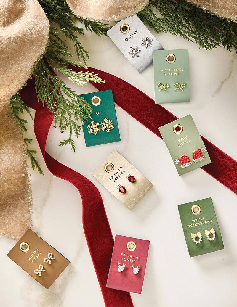 Holiday Stud Love Earrings - Sparkle