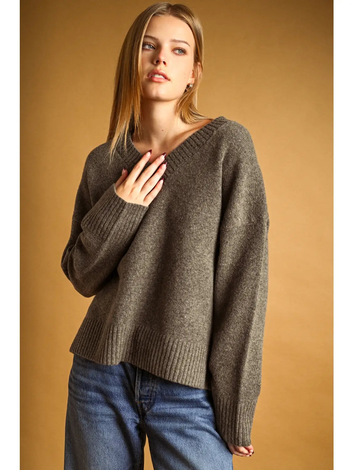 Signature V-Neck Knit Sweater