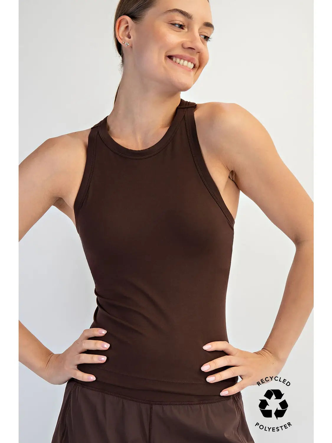 The Sculpt Racer Top, Espresso