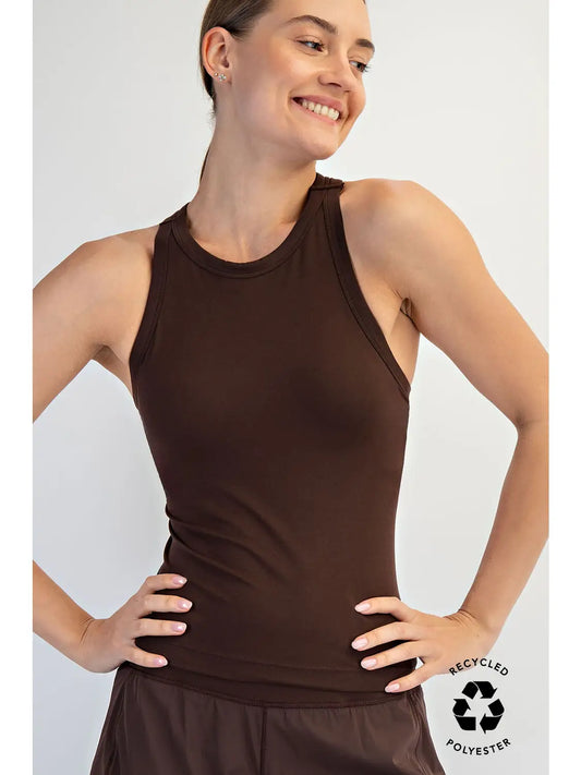The Sculpt Racer Top, Espresso