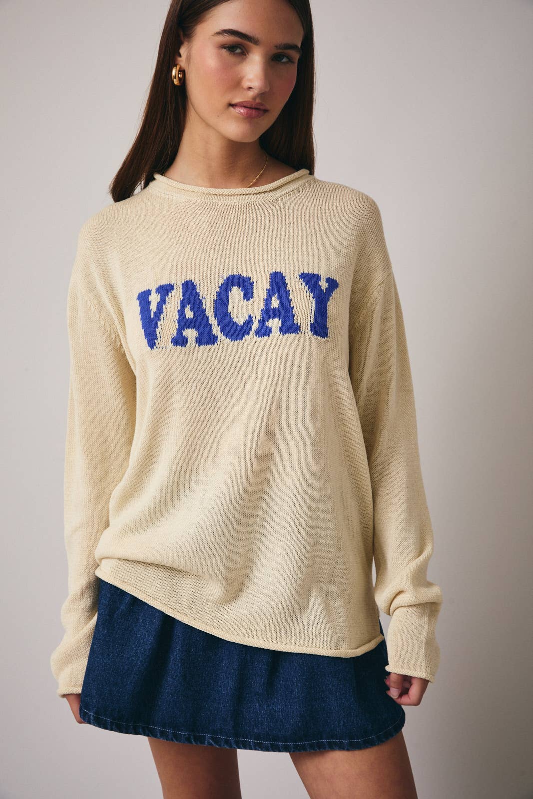 VACAY SWEATER: Butter/Blue