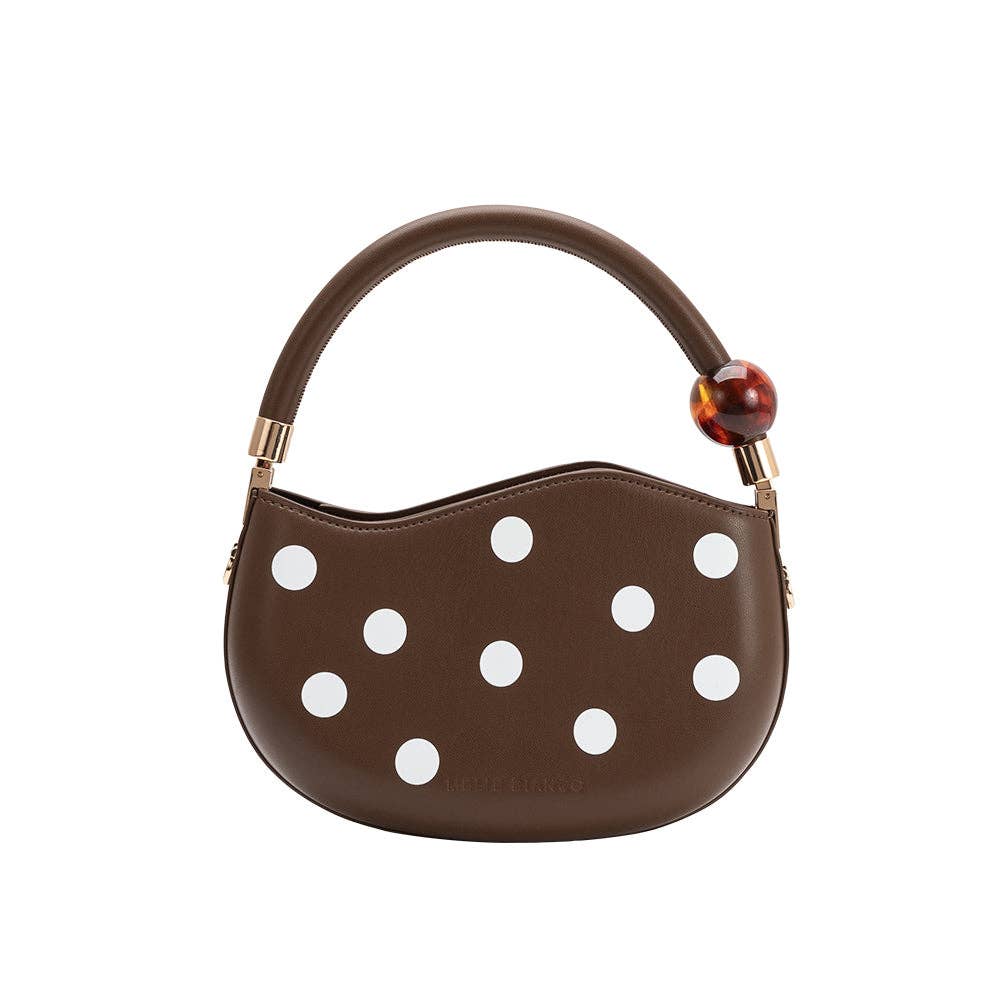 Jennie Chocolate Polka Dot Bag,  Chocolate