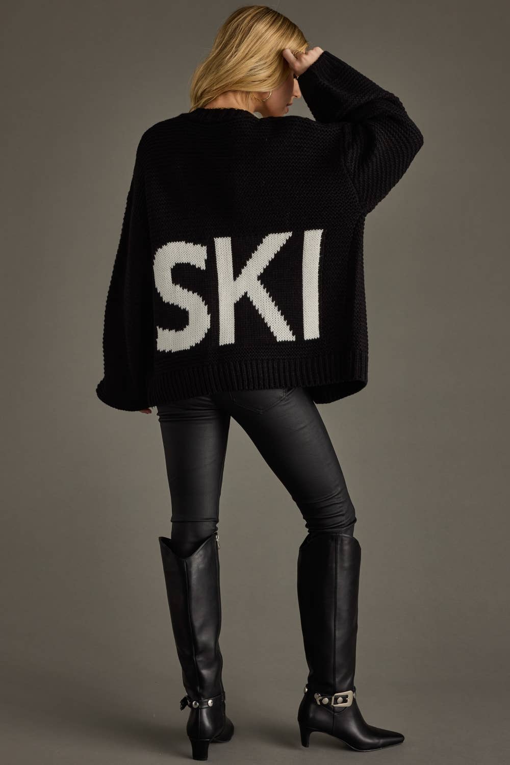Black Ski Knit Cardigan