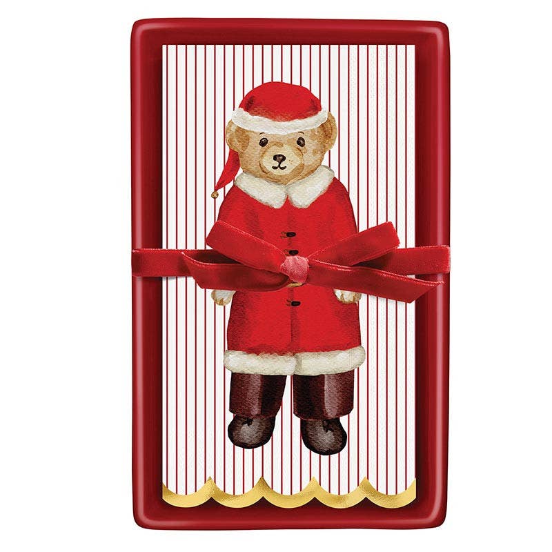 Ceramic Guest Napkin Tray + Napkins - Merry Bear