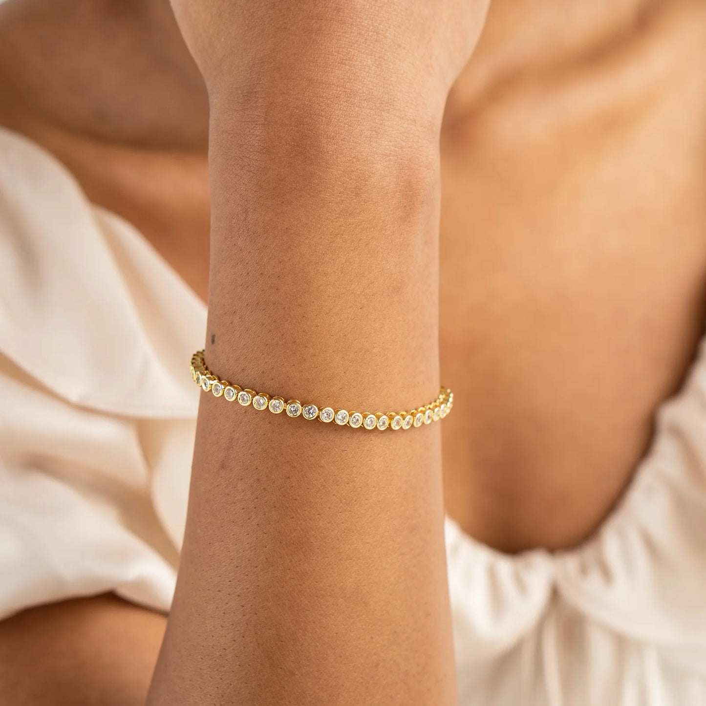 Diamond Tennis Bracelet, Gold