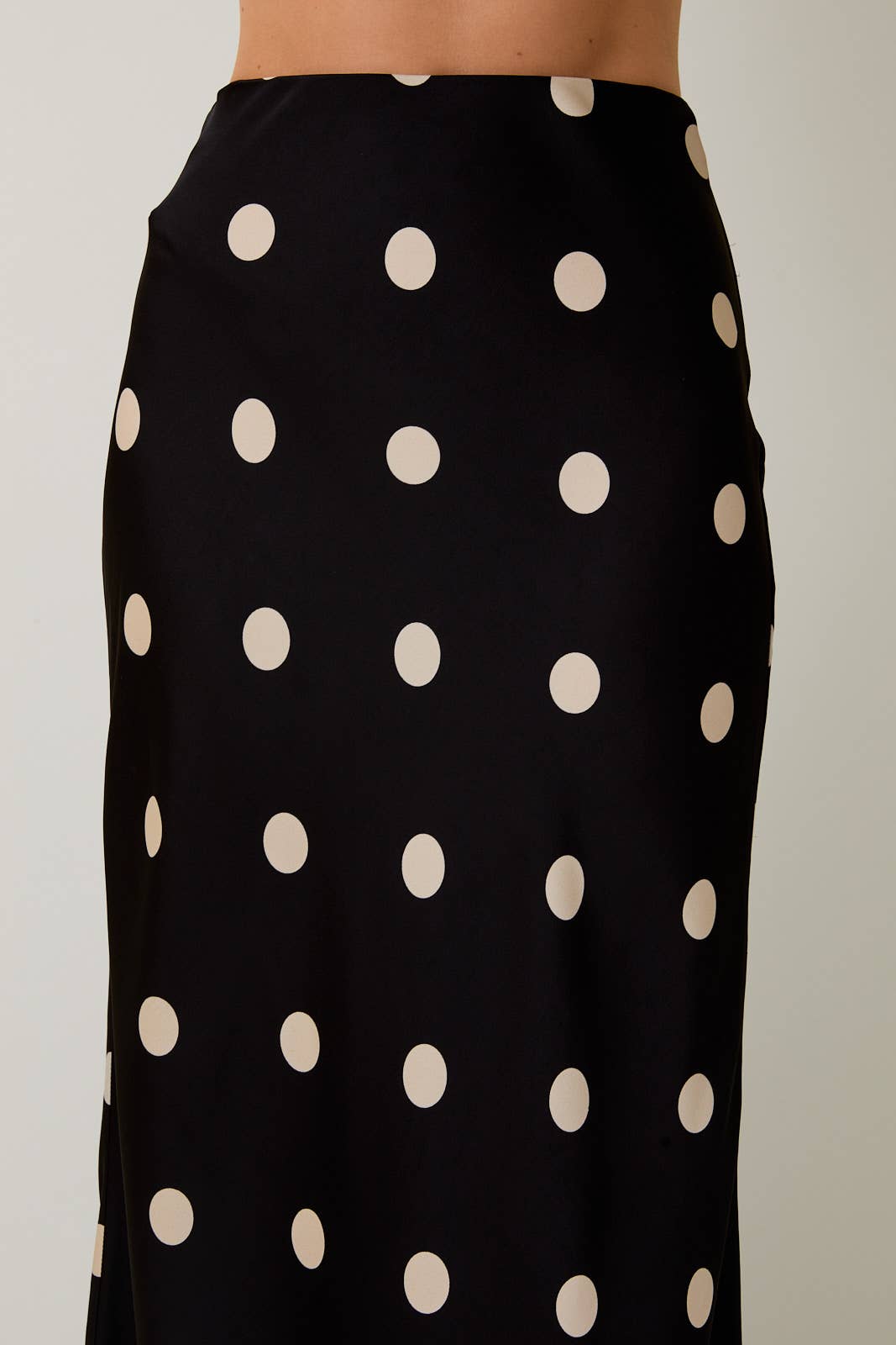 Satin Midi Skirt, Polka Dot