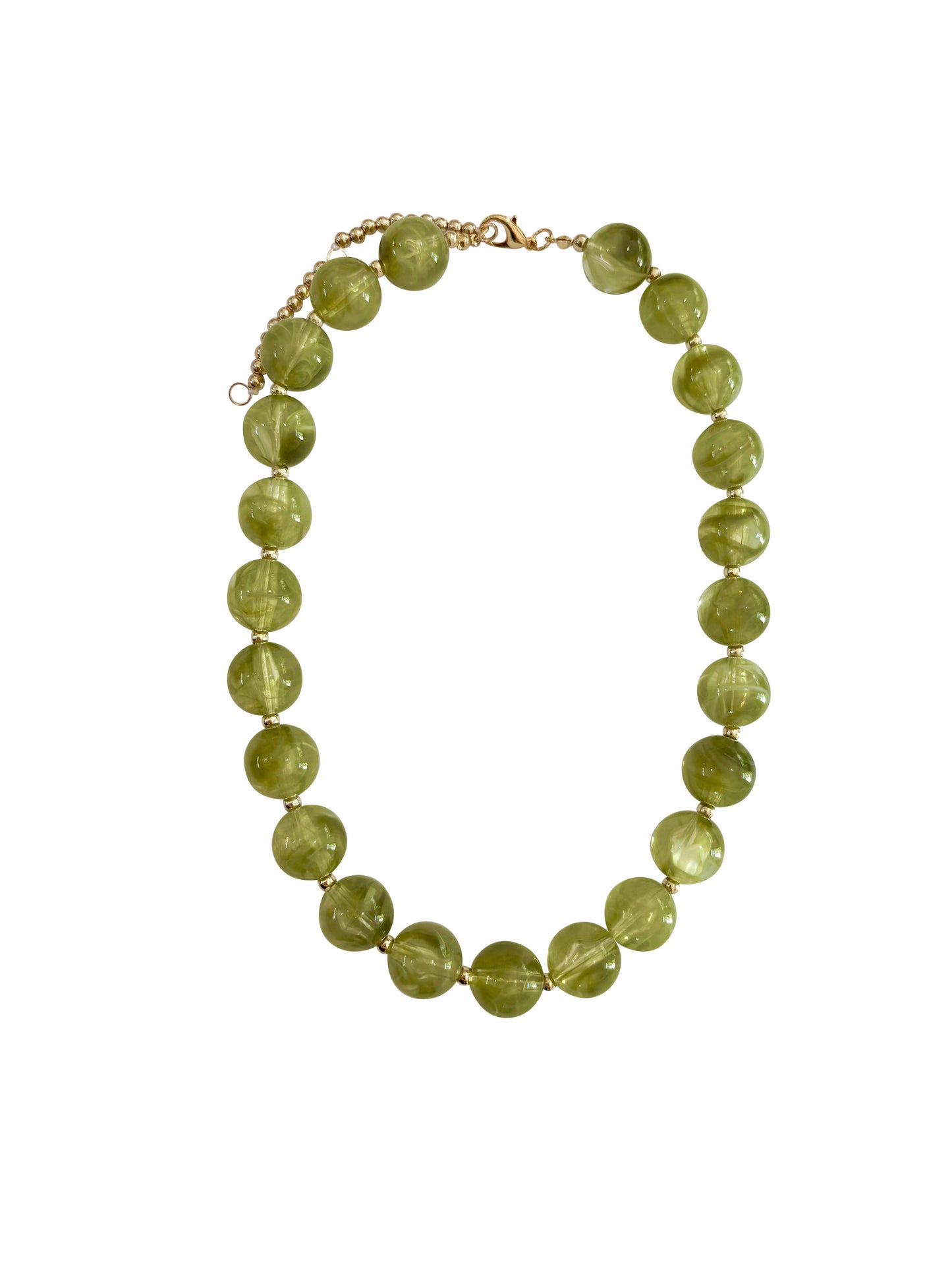 Avery Chunky Beaded Necklace- Chartreuse