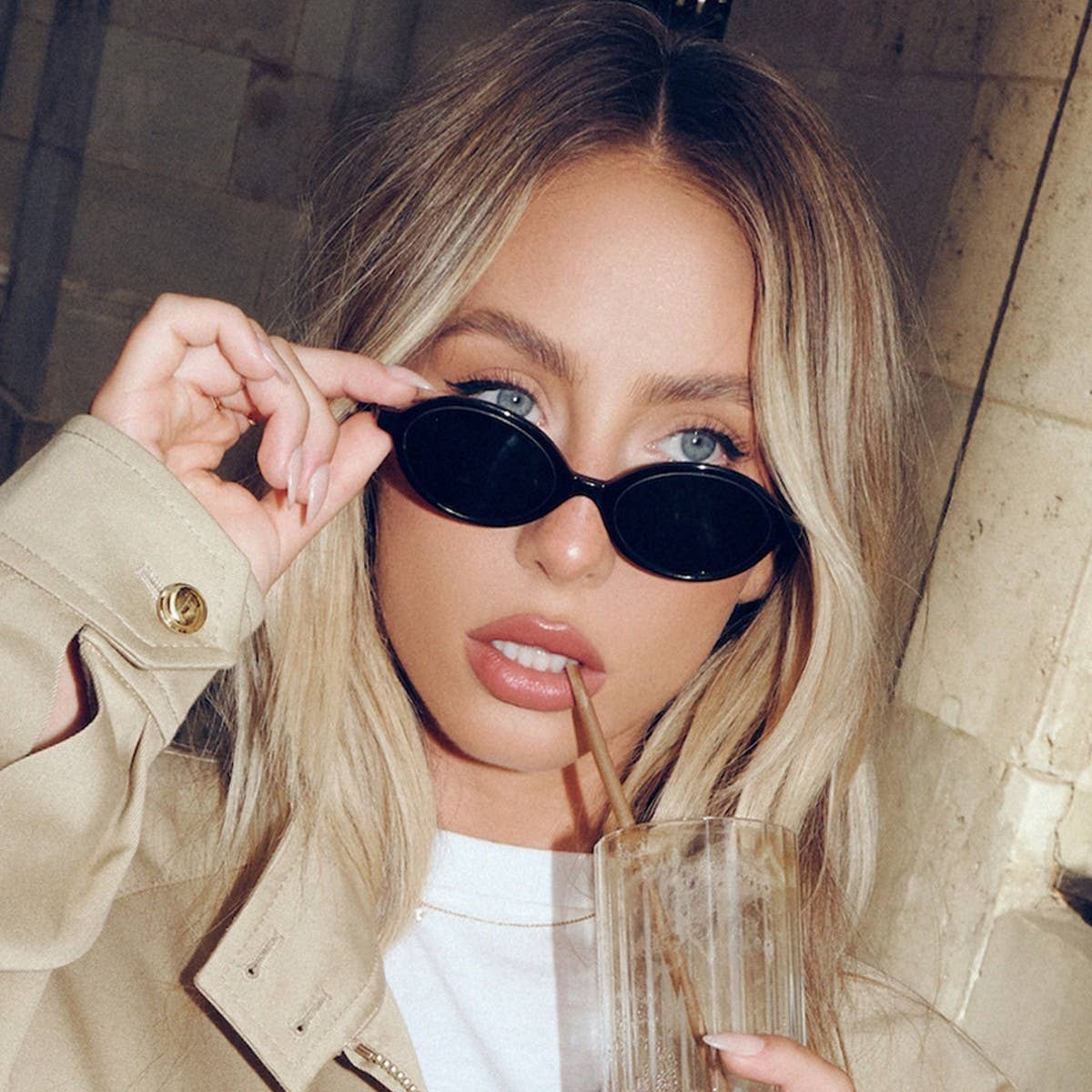 RETRO OVAL FRAME SUNGLASSES