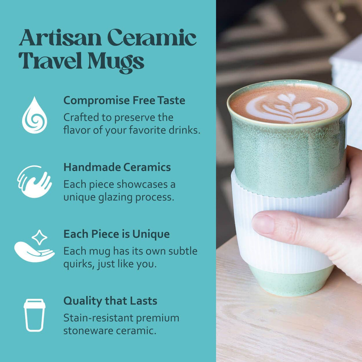 Emerald Ceramic Travel Mug – 16oz