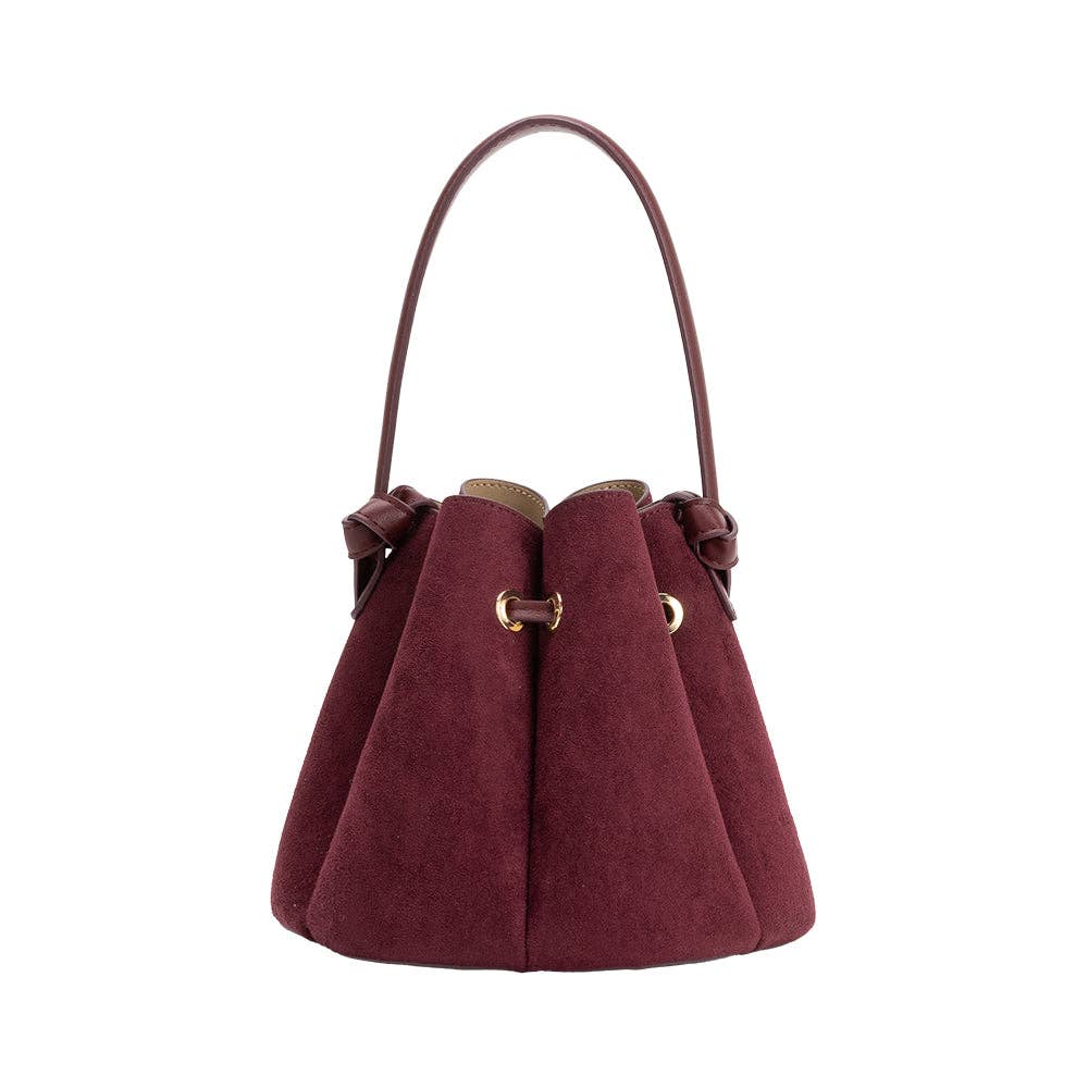 Laguna Mini Vegan Suede Top Handle Bag, Burgundy