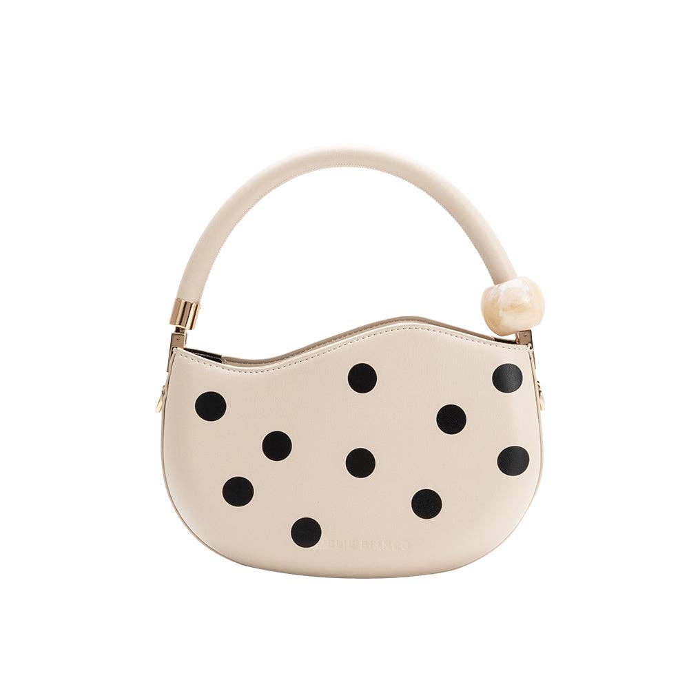 Jennie Cream Polka Dot Bag, Cream